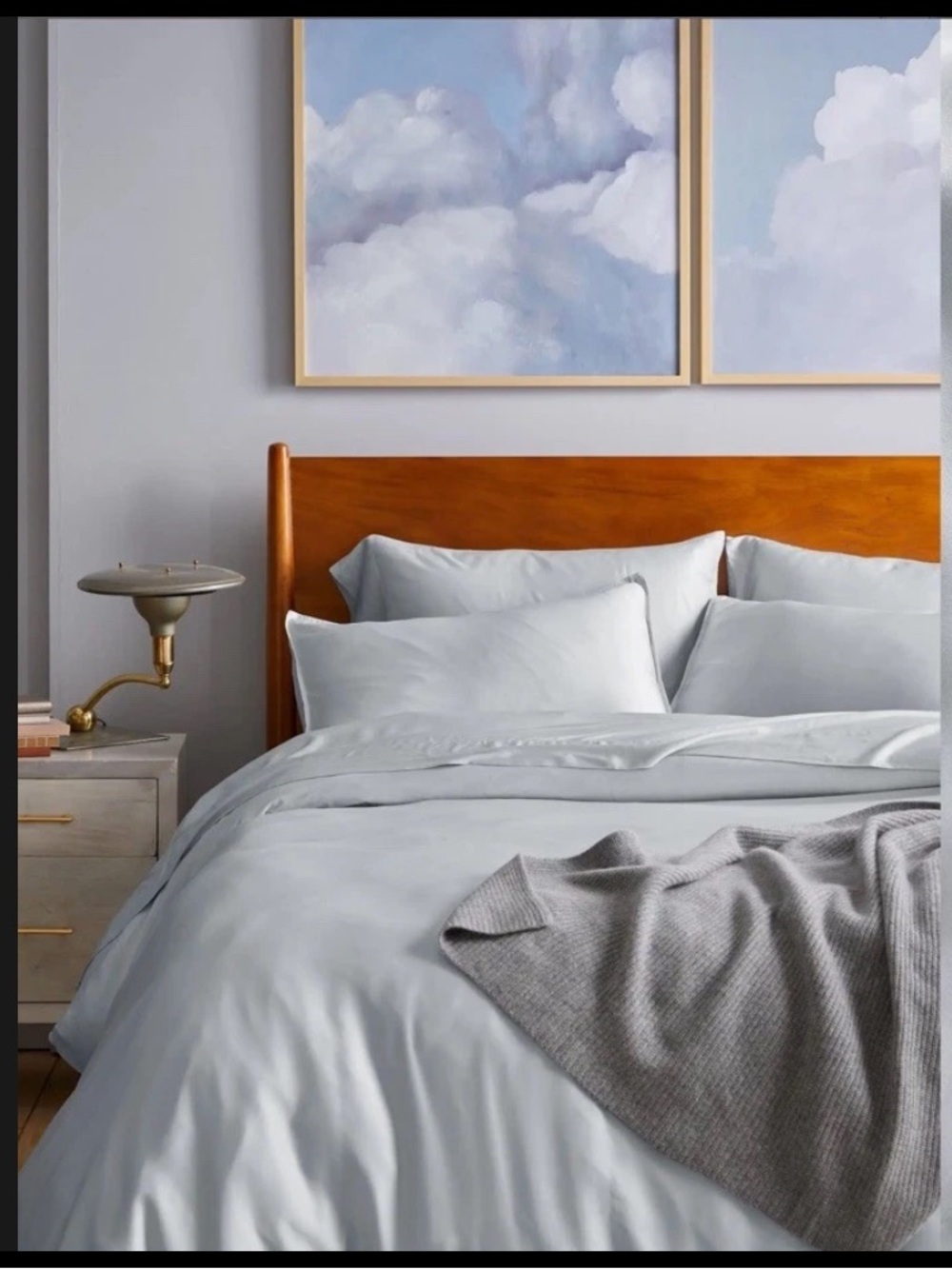 Quince Bamboo Viscose Duvet Cover Full/Queen Mist Soft Luxury - Picture 2 of 8